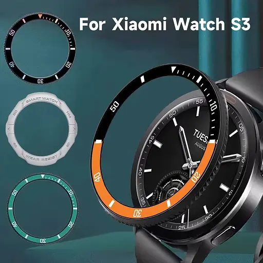 Безель для смартгодинника Xiaomi Watch S3/S4 Black-orangeSikai  - фото 3