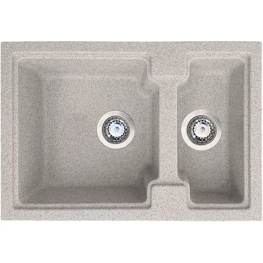 Гранітна кухонна мийка Romzha Patrat 62D Gri (802) з 1.5 чашами - фото 1