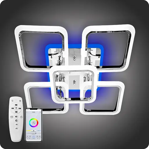 Люстра светодиодная 517 Dlight 3color с пультом 120Вт  Хром (02014) - фото 2