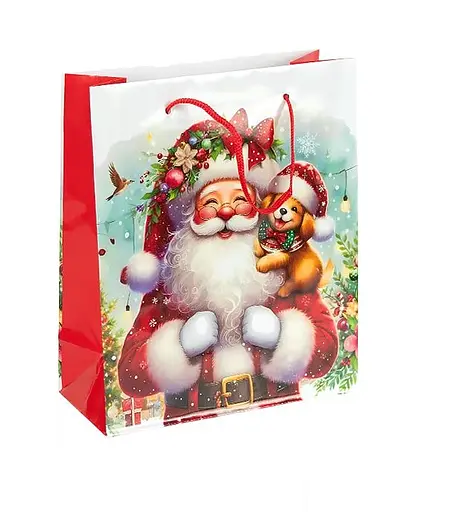 Пакет подарочный "Новый Год" 153-2 вертикальный 18*21,5*8 см, ручка-шнурок (6927661257724) Вид 4 - фото 1