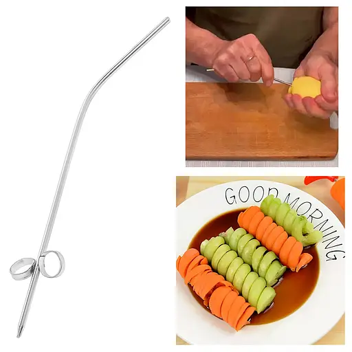 Ніж для нарізки картоплі та овочів спіраллю картоплерізка овочерізка спіраль для карвінгу 21 см, Master Class 86188 - фото 3