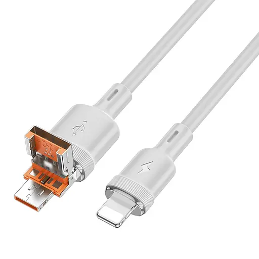 Кабель Hoco U131, 2 в 1 USB/ Type-C to Lightning 1.2 м - фото 1