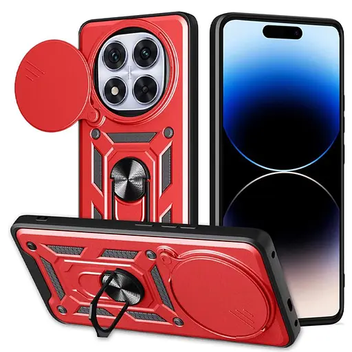 Чохол Ummi Camshield Serge Ring для Xiaomi Redmi Note 14 Pro+ Червоний - фото 2