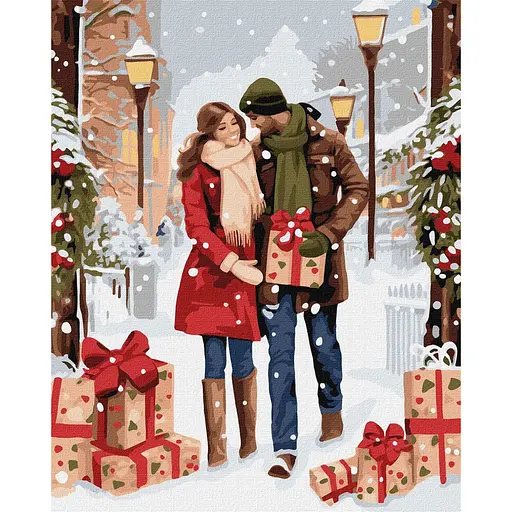 Картина за номерами "Обмін подарунками" ©art_selena_ua Ideyka KHO8349 40х50 см