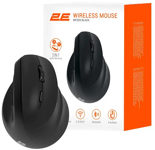 Миша 2E MF325 Silent WL/BT Vertical Black (2E-MF325WBK) - фото 8