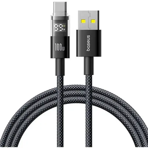 Кабель Baseus Display 2 Fast Charging Data Cable USB-A to USB-C 100W 2 м Черный