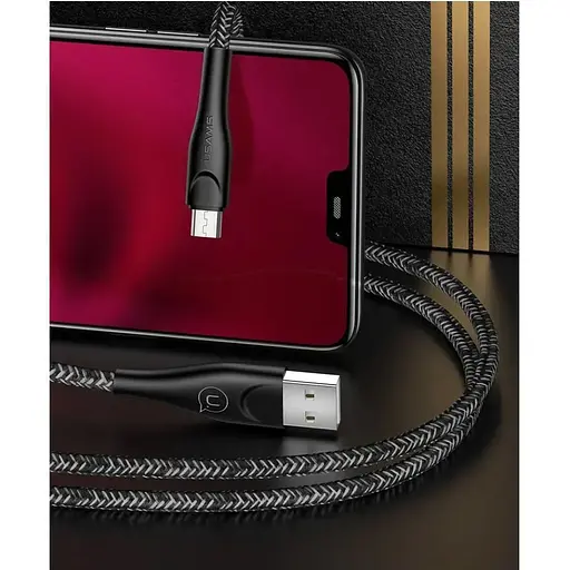 Кабель Usams U41 Braided USB-A to Micro-USB 2A 3m Black [138960] - фото 7