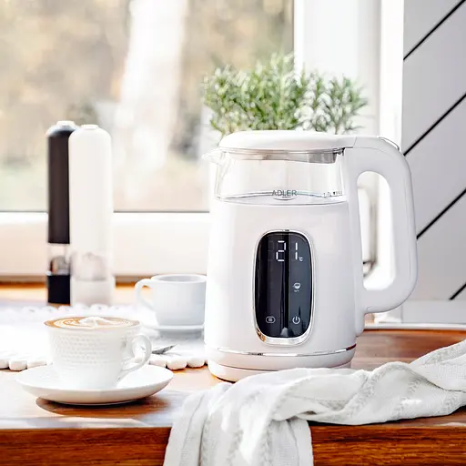 Електрочайник Adler AD 1305 white silver 1850-2200Вт/ 1.7л/ скло/ встановлення температури/ - фото 9