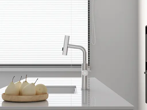 Cмеситель для кухни с выдвижной лейкой водопад нержавеющий Nett LS-35 Нержавеющая сталь - фото 8