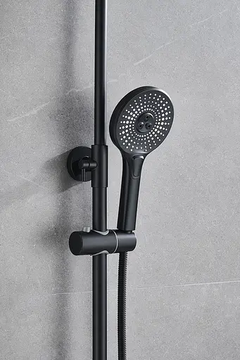 Душова система зовнішнього монтажу Nett з термостатом для душу SSB-24, Чорний - фото 5