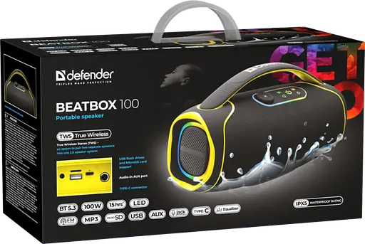 Портативна акустика Defender Beatbox 100 100Вт Black (65113) - фото 10
