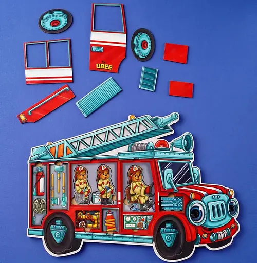 Деревянный сортер-головоломка Мишки-пожарные Ubee ПСФ005