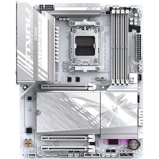 Материнська плата Gigabyte AM5 B850 Aorus Elite WIFI7 ICE, B850, 4xDDR5, Int.Video (CPU), 4xSATA3, 3xM.2, 1xPCI-E 5.0 x16, 2xPCI-E 3.0 x16, Realtek 7.1, Realtek 2.5GbE, WiFi 7, Bluetooth 5.4, 10xUSB 3.2 / 8xUSB 2.0, HDMI/DP, ATX