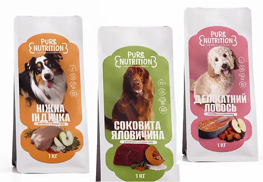 Cухий корм Pure Nutrition Дегустаційний сет для собак середніх та великих порід 1кг*3уп - фото 1