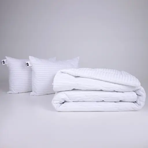 Набор MirSon №1139 Сolor Fun Line Stripe White Bamboo 200 х 220 см белый (2200010881578) - фото 1