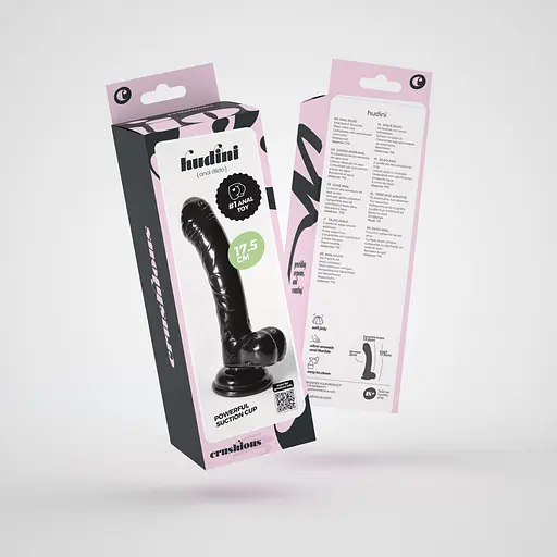 Фалоімітатор Crushious Hudini Jelly 17.5 см (чорний) - фото 18