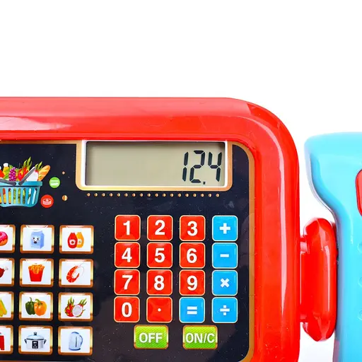 Дитячий ігровий касовий апарат 6178F калькулятор, сканер, звук, світло, кошик - фото 3