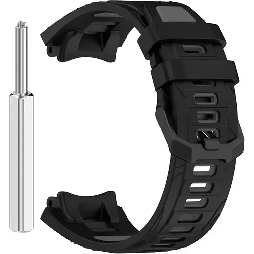 Ремешок DK для Xiaomi Amazfit T-Rex 3 Silicone Double Color Sport Band Classic (black / grey) - фото 2
