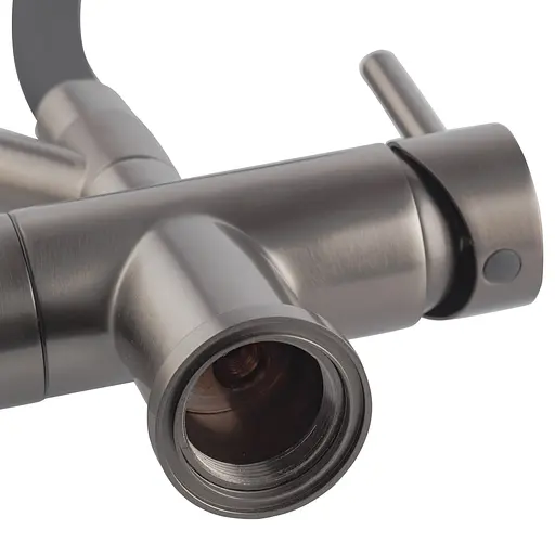 Смеситель для кухни на две воды с гибким изливом Koer KB-72006-07 KR3382 Графит - фото 7