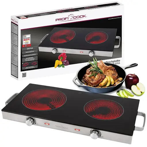 Электрическая плита на две конфорки 2800Вт Profi Cook PC-DKP 1211 - фото 1