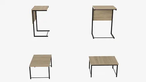 Стол журнальный приставной Терри Комбо Ferrum-decor 345x662x440 Черный металл ДСП Дуб Сонома 16 мм (FRD-105139) - фото 7