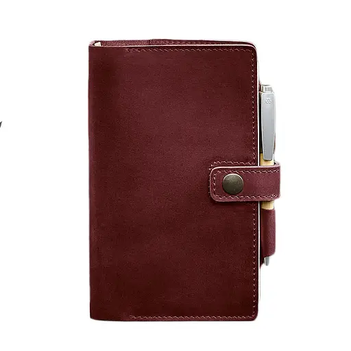 Шкіряний блокнот (Софт-бук) 4.0 бордовий Crazy Horse - фото 7
