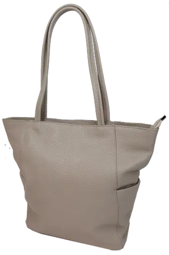 Женская кожаная сумка на двух ручках Borsacomoda бежевая sum0028740 - фото 3