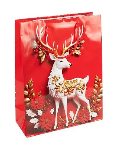 Пакет подарочный "Новый Год" 2578-1 вертикальный 18*21,5*8 см, ручка-шнурок (6900077488999) Вид 2 - фото 1