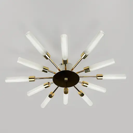 Потолочная золотая люстра в форме солнечных лучей на 12 плафонов G9 Ø 69х8 см Line F | Ст. 1276/12 GD - фото 4