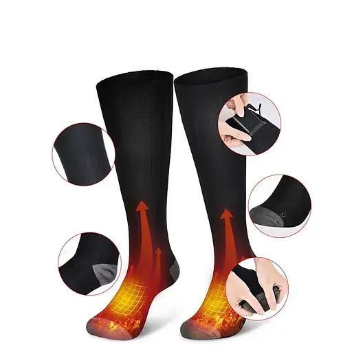 Носки с подогревом ZBHSWZ01 без блока питания 38-44р. (Черные) - фото 6