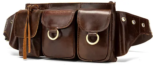 Чоловіча шкіряна сумка-бананка Vintage 23,5х13х3 см 000156015 - фото 3