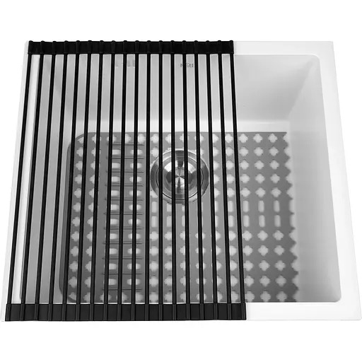 Біла кухонна мийка Nett NW-5045 під стільницю 1 мм з нержавіючої сталі - фото 4