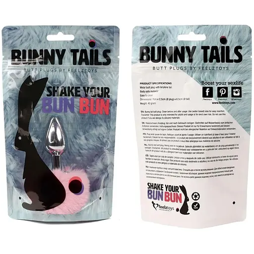Анальна пробка FeelzToys Bunny Tails Butt Plug Pink - фото 3