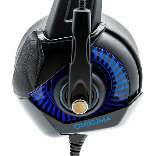 Проводная игровая гарнитура Onikuma Gaming with LED K6, USB, 3.5mm, 2m, black-blue - фото 2