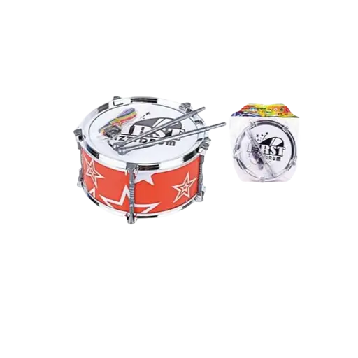 Игрушечный барабан для детей 2251-1, оранжевый, 27×22×29 см – с палочками и ремешком, в пакете - фото 2