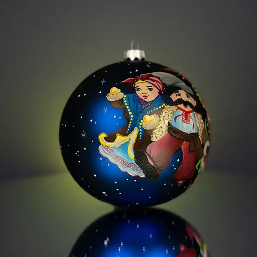 Ялинкова прикраса Різдвяні історії Родина колядників куля скло (4820001106725) - фото 2