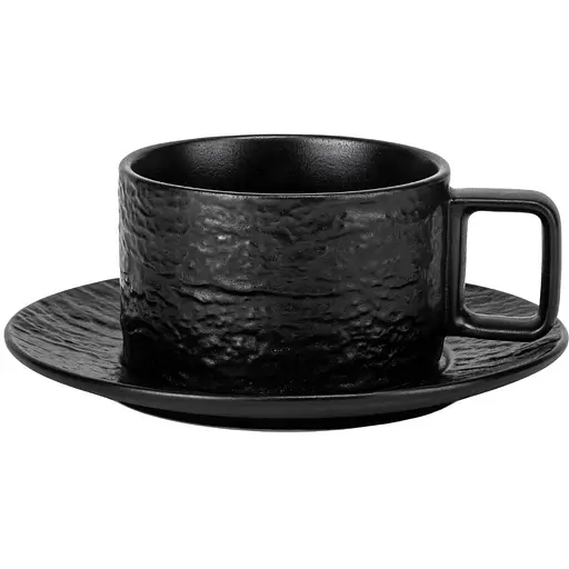 Чашка с блюдцем Elisey Бархат черная (9182-025)