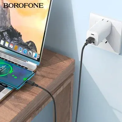 USB-кабель Borofone BX113 Silicone Lightning 1 м чорний - фото 4