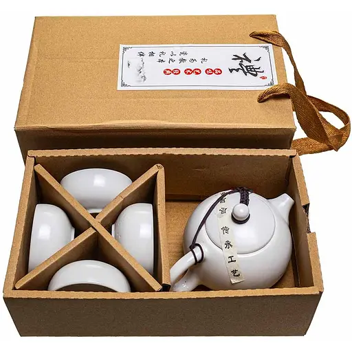 Набор чайный Белый Сиши 200 мл + 4 пиала 40 мл