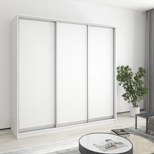 Шафа-купе тридверна MebelStar Комбо AL 3ДСП 210x60x210 см Аляска білий (MBS-3289)