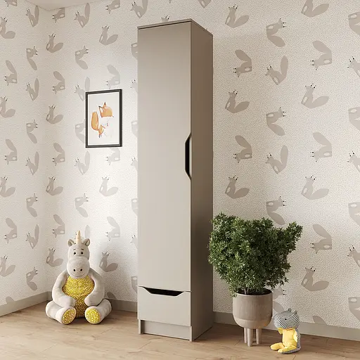 Пенал закрытый 1Д1Ш Лилу 40x40x210 см Кашемир (MBS-1312)