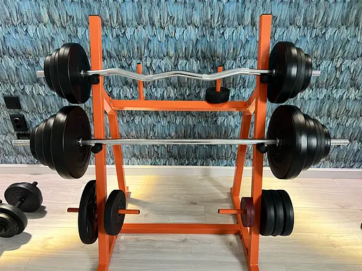 Штанги з гантелями RN Sport 4 грифи + 150 кг дисків + рукавички - фото 6