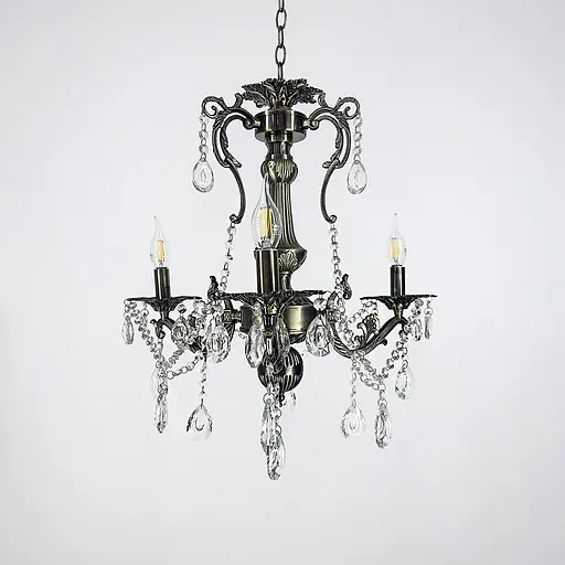 Підвісна кришталева люстра Crystal Life у бронзовому корпусі на 3 лампи Line.F 11549/3 - фото 1