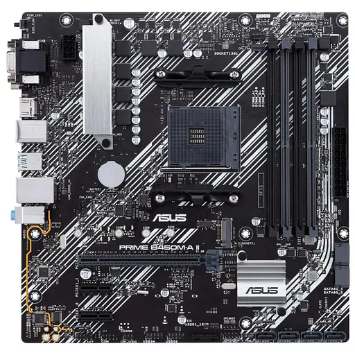 Материнская плата ASUS PRIME B450M-A II (Prime B450M-A II) (Socket AM4, AMD B450, Micro-ATX) - фото 1