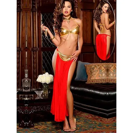 Танцювальний костюм зі Сходу створіть свій незабутній виступ S/M/L Червоний K0507-2 - фото 2