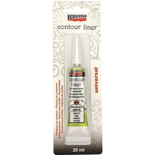 Контур универсальный Pentart Лаймовый с блестками 20 мл. - фото 1
