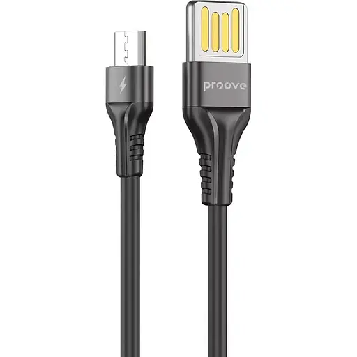 Кабель Proove Double Way Silicone USB-A to Micro-USB 1m Black (CCDS20001301) [130732]