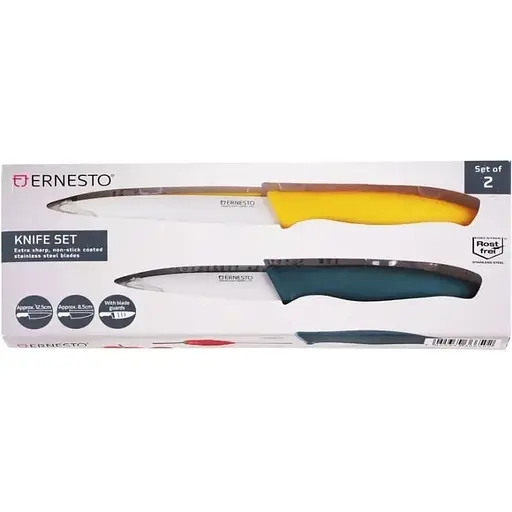 Набор кухонных ножей Ernesto с футляром, 2 шт., желто-бирюзовый LI-111657 - фото 1