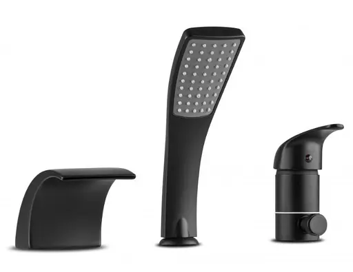 Смеситель для ванны Yoka Ruba black на борт ванны BZ.RUBA-3-BLK Черный матовый - фото 1