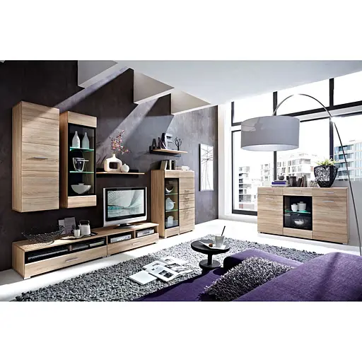 Пенал-витрина Гербор Ушер REG1W2D2S L/P Дуб сонома (GRB-1058) - фото 6